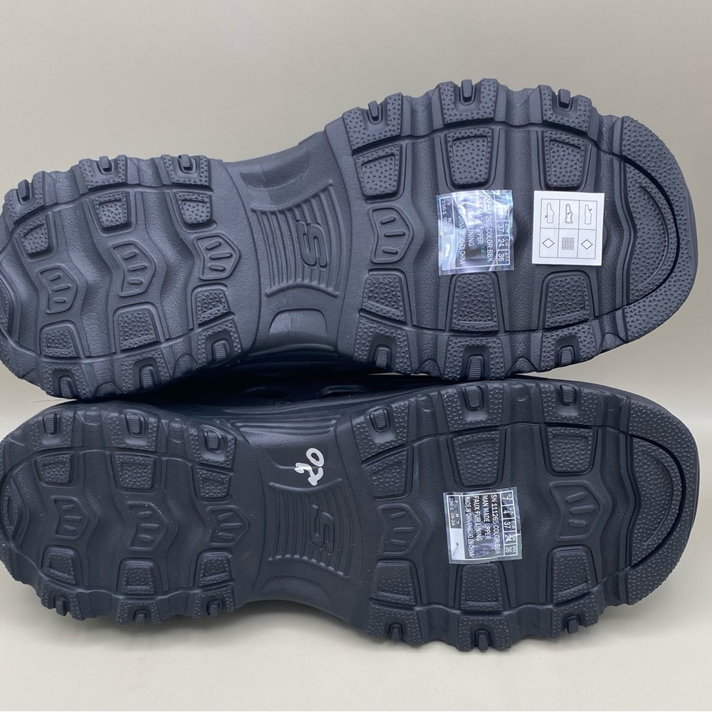 Skechers Foamies D’Lites 2.0 Fleece Lined Mule Sneakers Women’s 7 Black New - Picture 10 of 14